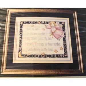Cross My Heart counted Cross Stitch Kit Child Bedtime Poem Angel NEW
